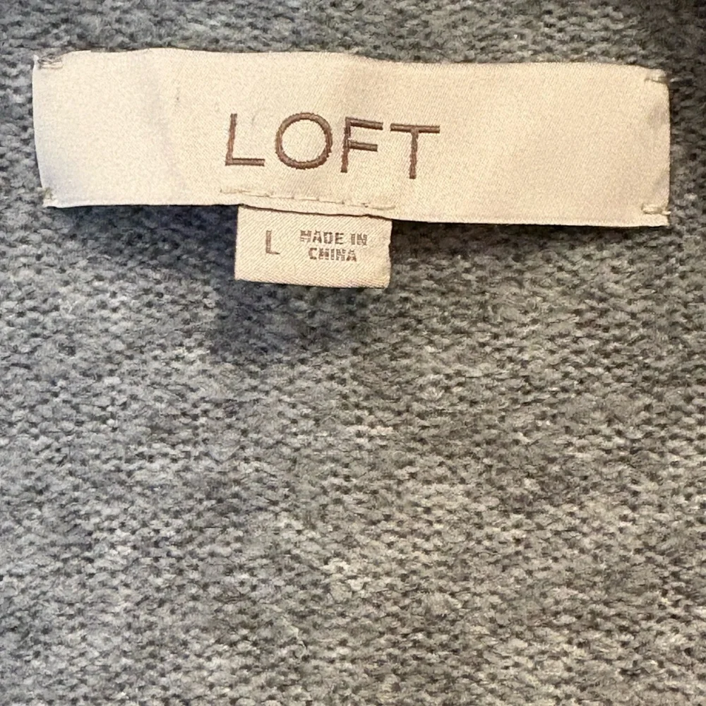 LOFT Heather Gray Open Cardigan size large - Picture 2 of 3